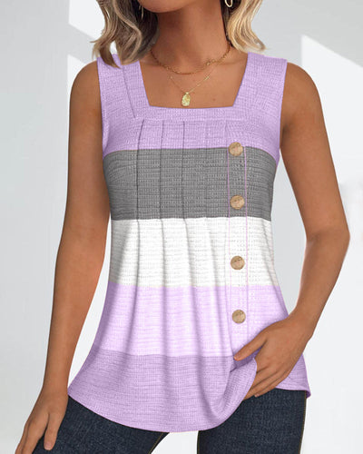 Esther - Gestreiftes Tanktop mit Knopfdetails