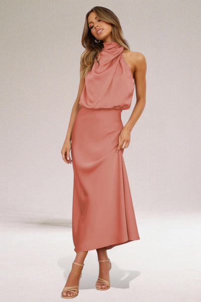 Sofia - Glammour Kleid aus Satin mit Halfter