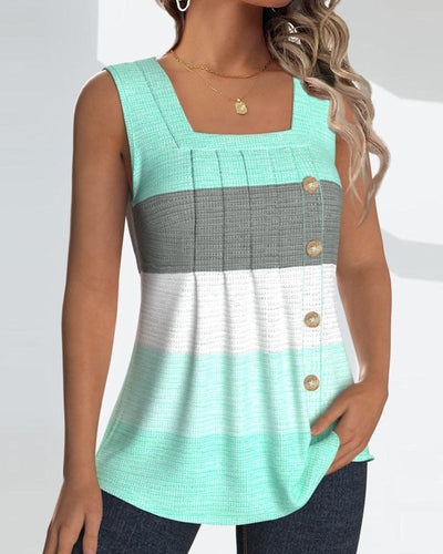 Esther - Gestreiftes Tanktop mit Knopfdetails