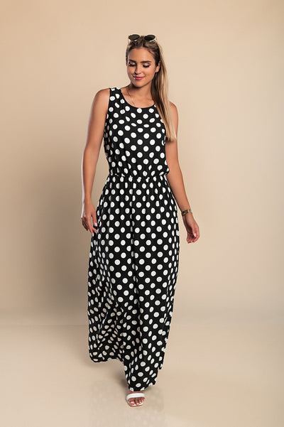 Mila - Langes Kleid mit Punkten