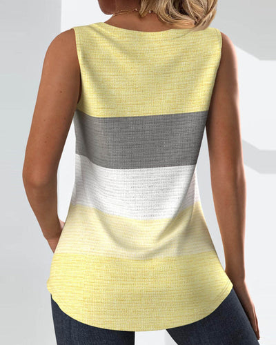 Esther - Gestreiftes Tanktop mit Knopfdetails