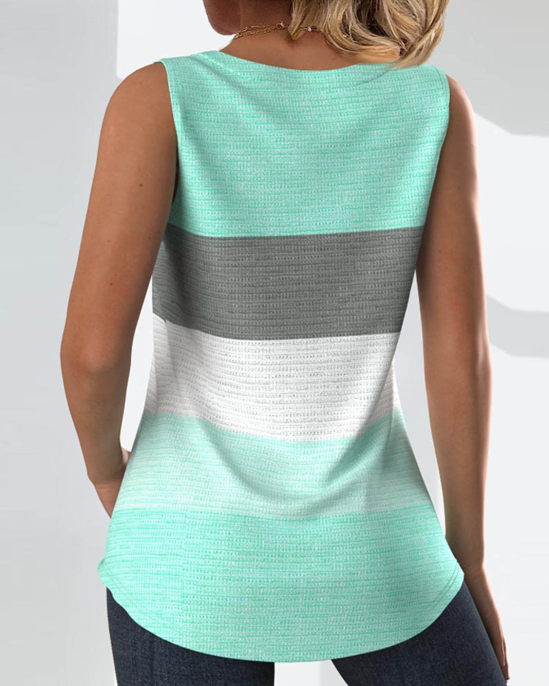Esther - Gestreiftes Tanktop mit Knopfdetails