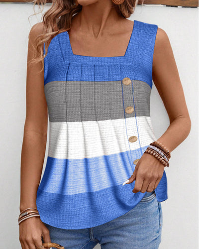 Esther - Gestreiftes Tanktop mit Knopfdetails