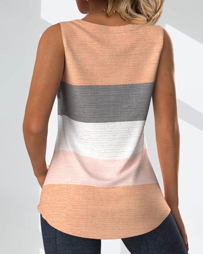 Esther - Gestreiftes Tanktop mit Knopfdetails