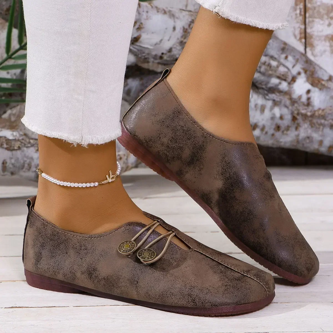 Luna - Mokka-Veganleder Loafer