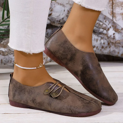 Luna - Mokka-Veganleder Loafer
