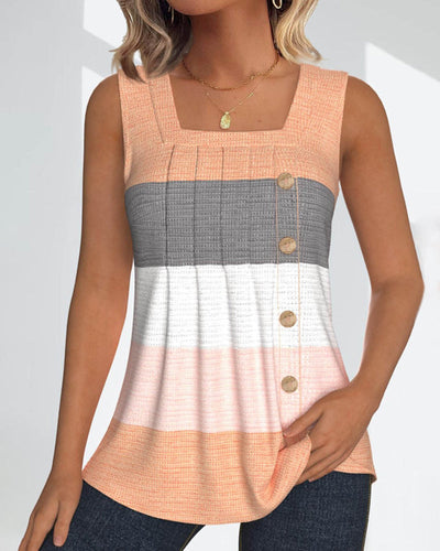 Esther - Gestreiftes Tanktop mit Knopfdetails