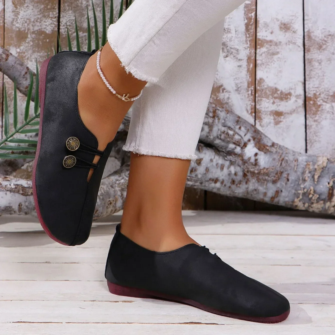 Luna - Mokka-Veganleder Loafer