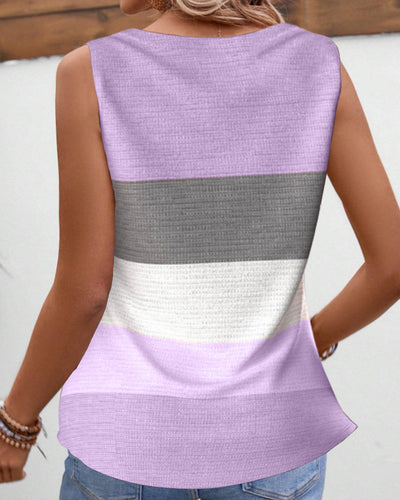 Esther - Gestreiftes Tanktop mit Knopfdetails