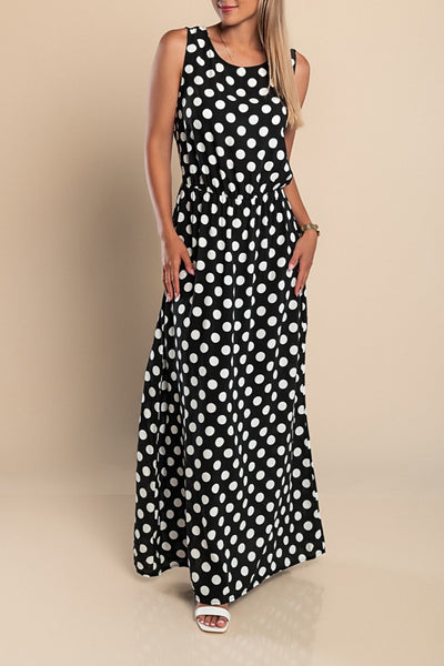 Mila - Langes Kleid mit Punkten