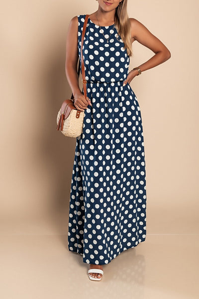 Mila - Langes Kleid mit Punkten