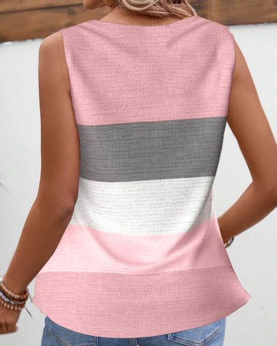 Esther - Gestreiftes Tanktop mit Knopfdetails