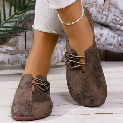 Luna - Mokka-Veganleder Loafer