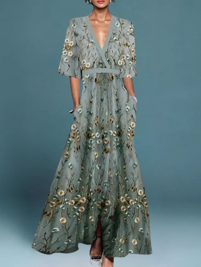 Sofie - Elegantes florales Maxikleid