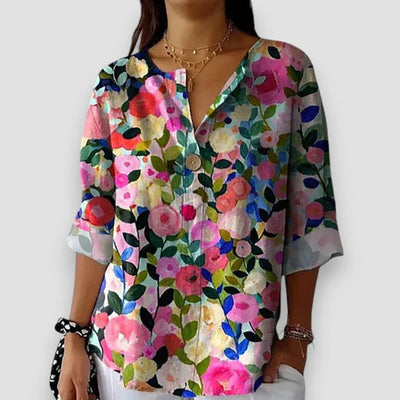 Emilia - Vintage-Bluse mit Blumenmuster