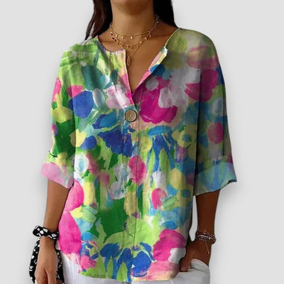 Emilia - Vintage-Bluse mit Blumenmuster