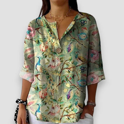 Emilia - Vintage-Bluse mit Blumenmuster
