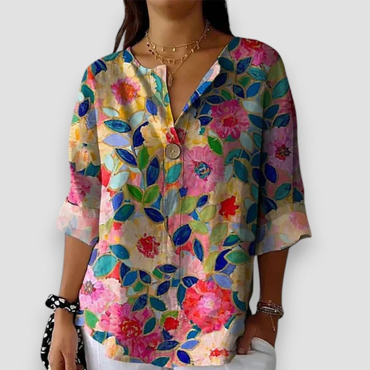 Emilia - Vintage-Bluse mit Blumenmuster