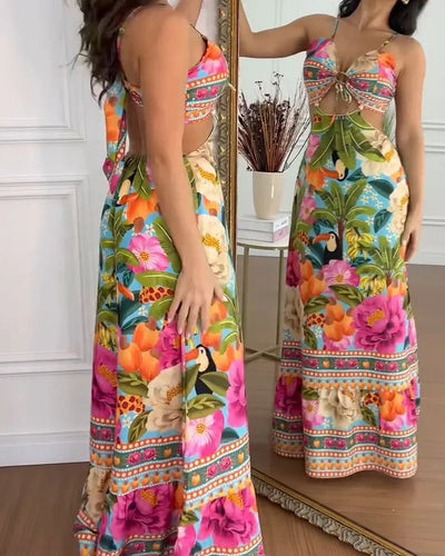 Kristel - LANGES KLEID MIT MUSTER