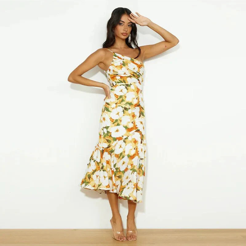 Meike - Elegantes asymmetrisches Kleid.