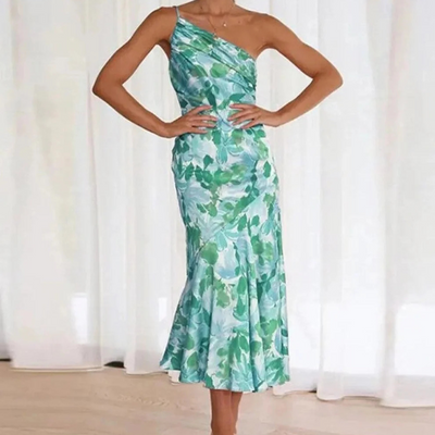 Meike - Elegantes asymmetrisches Kleid.
