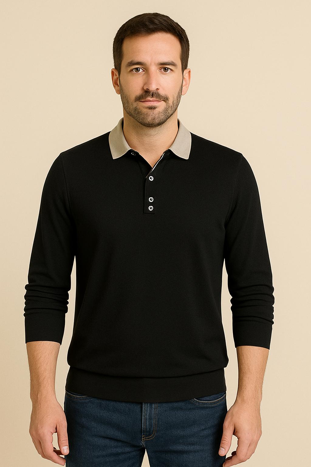Jakob - Herren Poloshirt mit langen Ärmeln für den Freizeitlook