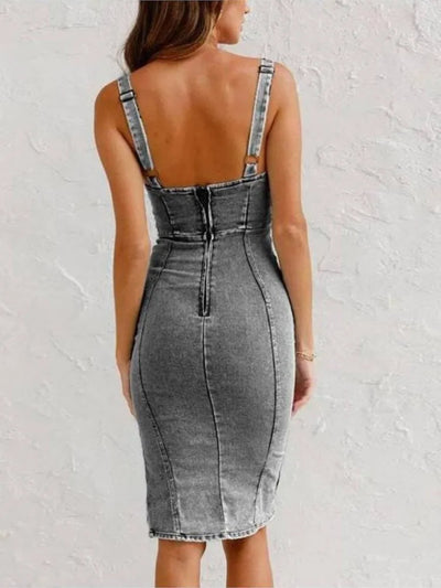 Marlene - Denimkleid mit verstellbaren Trägern für individuellen Stil