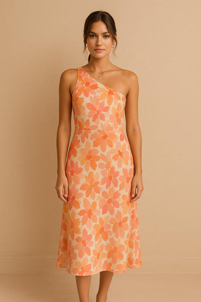 Meike - Elegantes asymmetrisches Kleid.