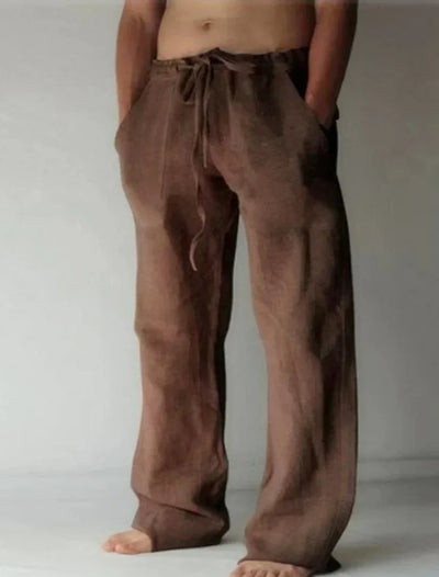 Remko - Herren Leinen Baggy Hose