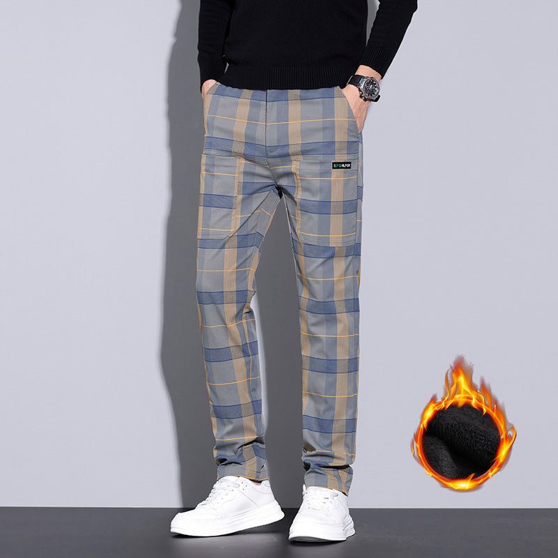 Peter - Herren Karierte Freizeithose mit Taschen