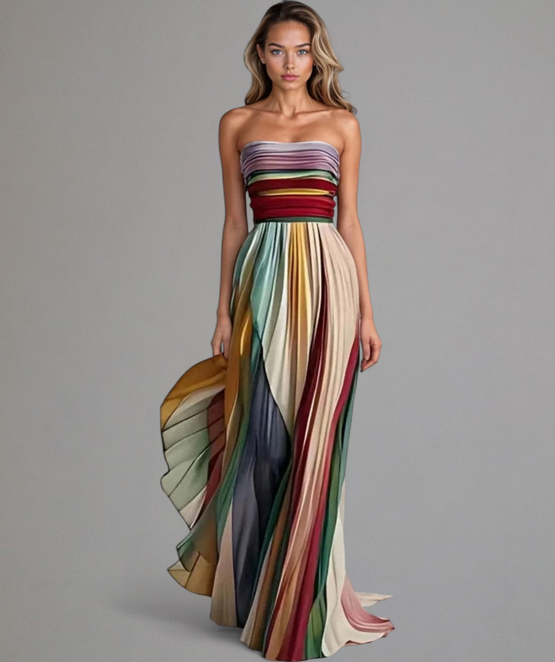 Camilla - Ärmelloses Kleid mit buntem Stil