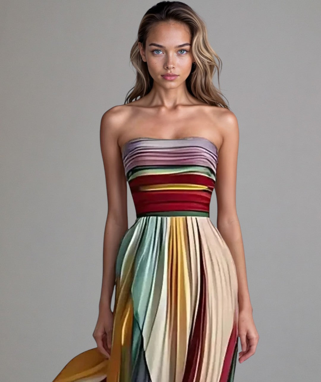 Camilla - Ärmelloses Kleid mit buntem Stil
