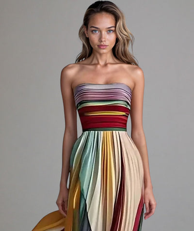 Camilla - Ärmelloses Kleid mit buntem Stil