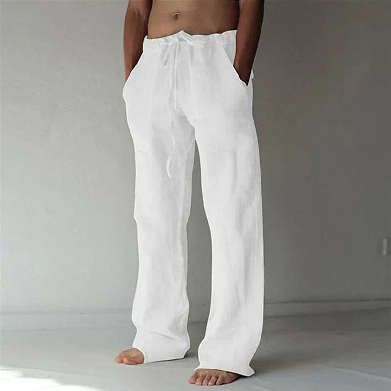Remko - Herren Leinen Baggy Hose