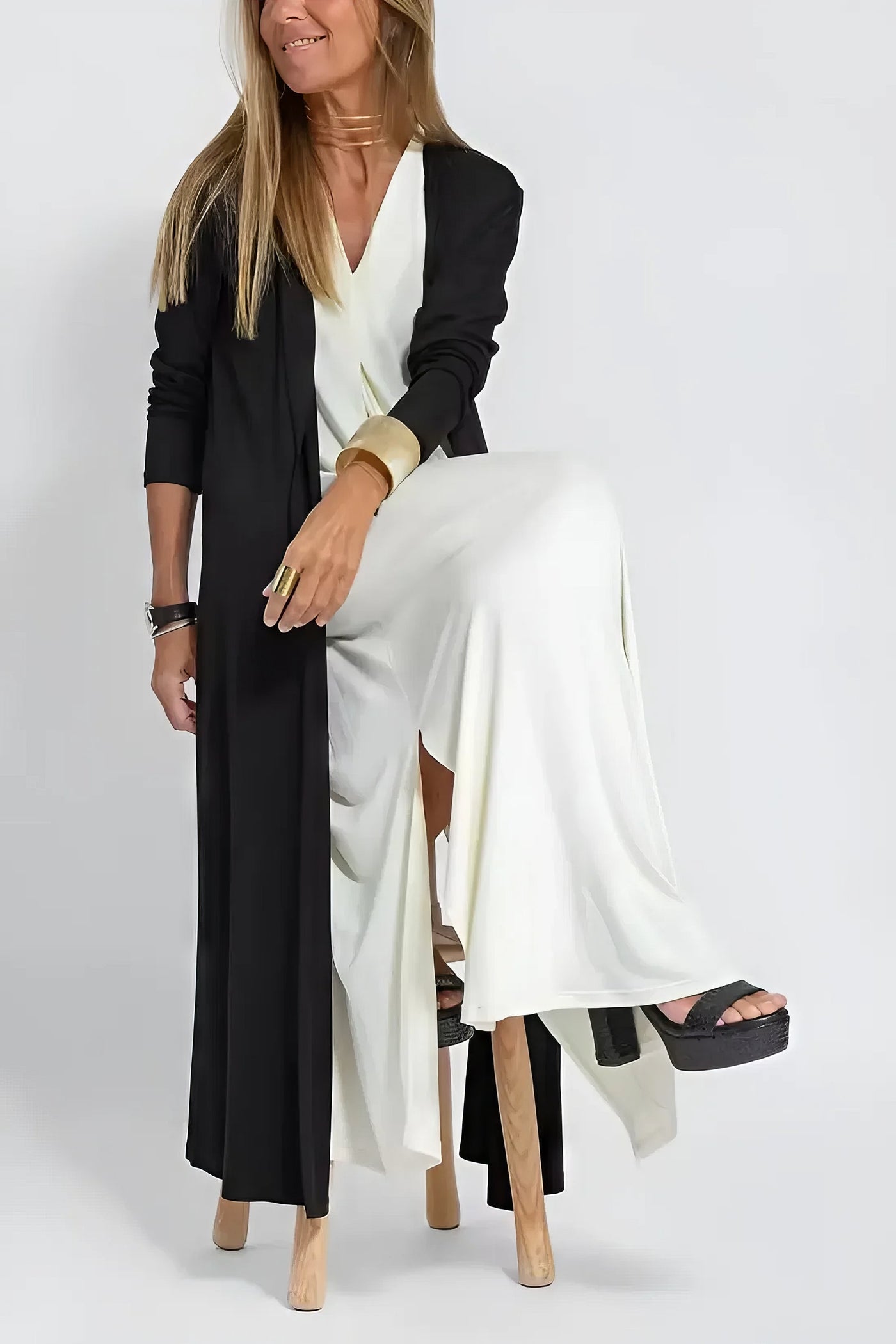 Katja - Elegantes Langkleid mit Passendem Cardigan als Geschenk