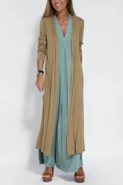 Katja - Elegantes Langkleid mit Passendem Cardigan als Geschenk